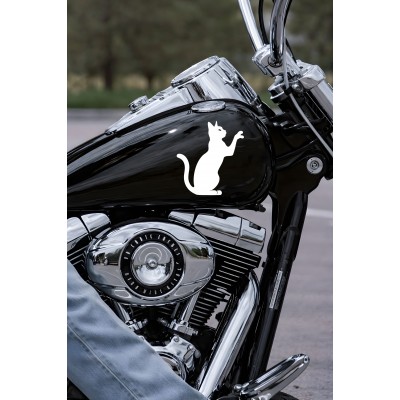Kedi Sticker - Araba Sticker - Kedi Siluet Oto Sticker 14x15cm