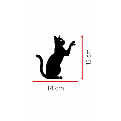 Kedi Sticker - Araba Sticker - Kedi Siluet Oto Sticker 14x15cm