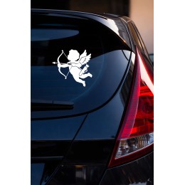 Aşk Meleği Araba Sticker - Ok Yayan Melek Oto Sticker - Araç Sticker 15x14cm