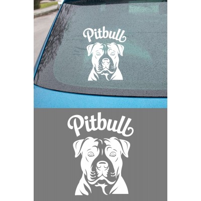 Pitbull Yazılı Sticker - Pitbull Köpeği Araba Sticker - Pitbull Logo Oto Sticker 12x15cm