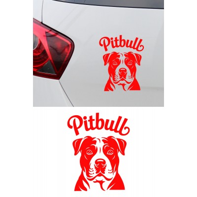 Pitbull Yazılı Sticker - Pitbull Köpeği Araba Sticker - Pitbull Logo Oto Sticker 12x15cm