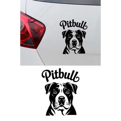 Pitbull Yazılı Sticker - Pitbull Köpeği Araba Sticker - Pitbull Logo Oto Sticker 12x15cm