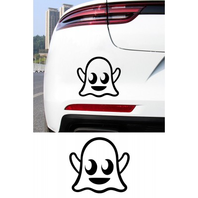 Sevimli Hayalet Oto Sticker - Şirin Araç Sticker - Motor Araba Sticker 15x14cm