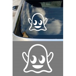 Sevimli Hayalet Oto Sticker - Şirin Araç Sticker - Motor Araba Sticker 15x14cm