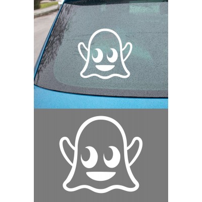 Sevimli Hayalet Oto Sticker - Şirin Araç Sticker - Motor Araba Sticker 15x14cm
