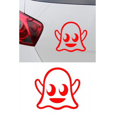 Sevimli Hayalet Oto Sticker - Şirin Araç Sticker - Motor Araba Sticker 15x14cm