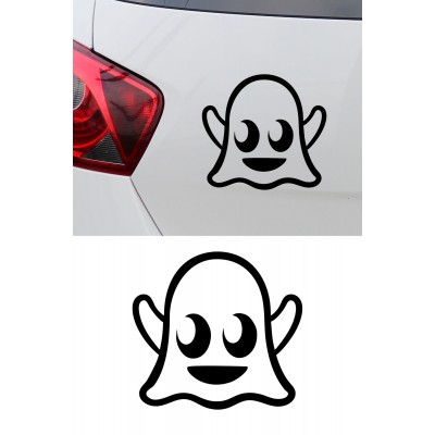 Sevimli Hayalet Oto Sticker - Şirin Araç Sticker - Motor Araba Sticker 15x14cm
