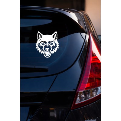 Vahşi Kurt Oto Sticker - Alfa Kurt Araba Motor Sticker - Laptop Araba Oto Motor Çıkartma 14x15cm