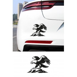 Kartal Oto Sticker - Kartal ve Dağ Figürlü Çıkartma - Araba Motor Sticker 15x11cm