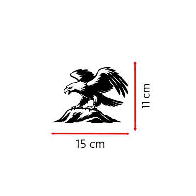 Kartal Oto Sticker - Kartal ve Dağ Figürlü Çıkartma - Araba Motor Sticker 15x11cm
