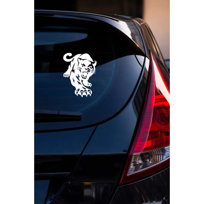 Yırtıcı Panter Oto Sticker - Araba Motor Sticker - Araç Cam Kaput Çıkartma 11x15cm