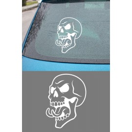 Agresif Kurukafa Sticker - Araba Motor Sticker - Kafatası Sticker 11x15cm