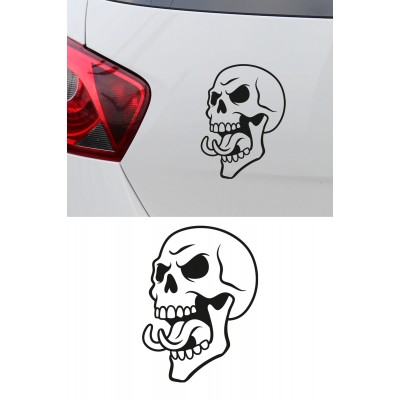 Agresif Kurukafa Sticker - Araba Motor Sticker - Kafatası Sticker 11x15cm