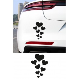 Kalpli Araç Sticker - Kalp Figürlü Oto Sticker - Araba Motor Sticker 10x15cm