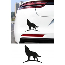 Uluyan Kurt Oto Sticker – Araba Cam Kaput Sticker - Kurt Motor Oto Sticker 15x14cm