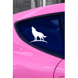 Uluyan Kurt Oto Sticker – Araba Cam Kaput Sticker - Kurt Motor Oto Sticker 15x14cm