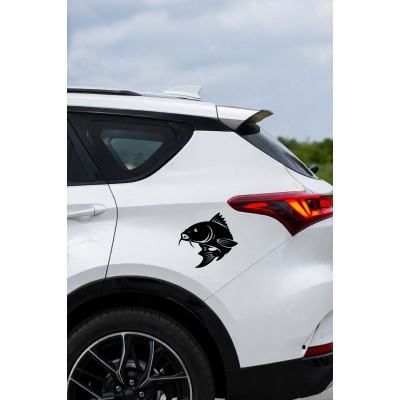 Balık Figürlü Araba Stickerı - Oto Sticker - Motor Sticker - Balıkçılara Özel Sticker 15x14cm