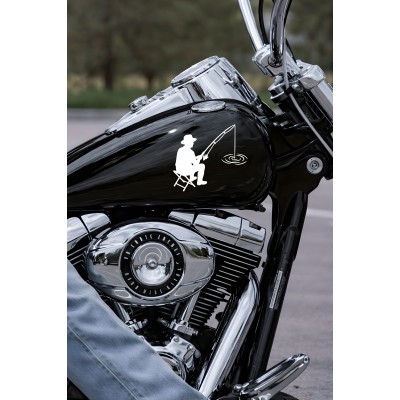Balıkçı Oto Stickerı – Balık Tutma Temalı - Araba Motor Oto Sticker 15x13cm