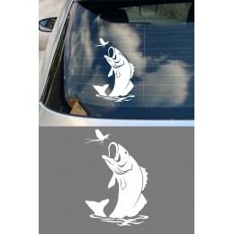 Balık Figürlü Oto Sticker - Balık Temalı Araba Stickerı - Dekoratif Motor Sticker 15x10cm