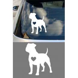 Pitbull Oto Sticker – Sevimli Köpek Tasarımlı Araba Sticker - Motor Sticker 15x12cm