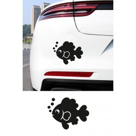 Balık Sticker – Sevimli Balık Figürlü Araba Oto Sticker - Motor Oto Sticker 15x12cm