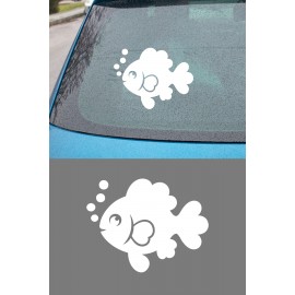 Balık Sticker – Sevimli Balık Figürlü Araba Oto Sticker - Motor Oto Sticker 15x12cm
