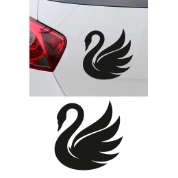 Kuğu Figürlü Araba Sticker - Zarif Kuğu Tasarım - Oto Motor Sticker 15x15cm