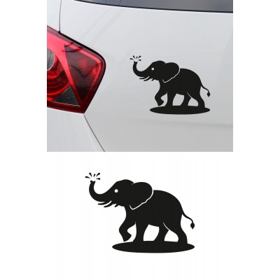 Sevimli Fil Sticker – Minimal Fil Figürlü Sticker - Araba Motor Oto Sticker 15x11cm