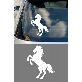 Şahlanan At Oto Sticker - At Silüeti Sticker – Araba Kaput Motor Sticker 12x15cm