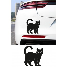 Kedi Figürlü Oto Sticker – Araba Dekor Sticker - Sevimli Kedi Stickerı 14x15cm