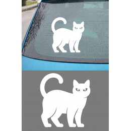 Kedi Figürlü Oto Sticker – Araba Dekor Sticker - Sevimli Kedi Stickerı 14x15cm