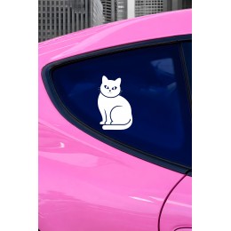 Şirin Kedi Oto Sticker - Kedi Araba Sticker - Sevimli Araç Dekoru 10x15cm