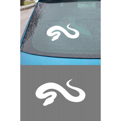 Şık Minimal Yılan Sticker Araba Aksesuar Sticker - Yılan Sembol Oto Sticker 15x8cm