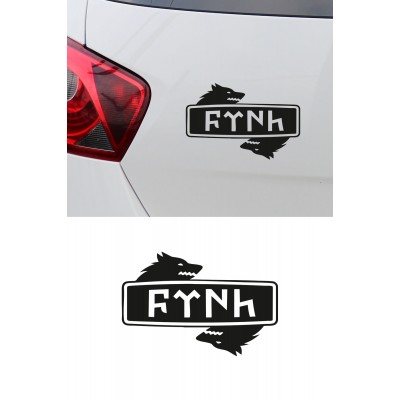 Göktürk Türk Oto Sticker Bozkurt Araç Cam Sticker - Türk Sembol Sticker 15x10cm
