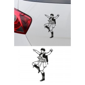 Zeybek Oto Sticker Efe Figürlü Araç Cam Sticker - Geleneksel Zeybek Figürlü Çıkartma 9x15cm