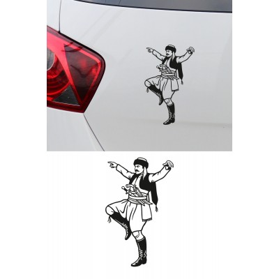 Zeybek Oto Sticker Efe Figürlü Araç Cam Sticker - Geleneksel Zeybek Figürlü Çıkartma 9x15cm