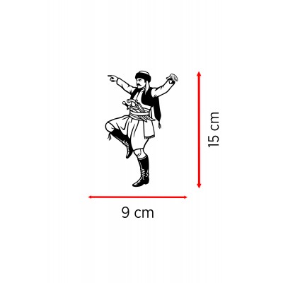 Zeybek Oto Sticker Efe Figürlü Araç Cam Sticker - Geleneksel Zeybek Figürlü Çıkartma 9x15cm