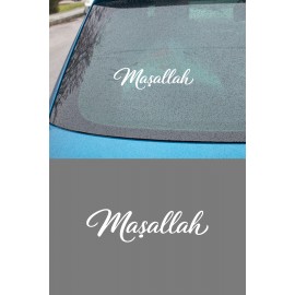 Maşallah Yazılı Oto Sticker - Araba Cam Yazı Sticker 20x5cm