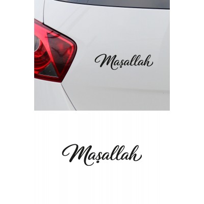 Maşallah Yazılı Oto Sticker - Araba Cam Yazı Sticker 20x5cm