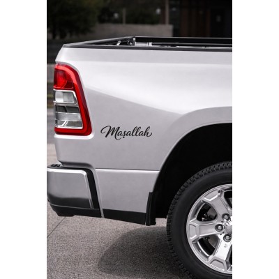 Maşallah Yazılı Oto Sticker - Araba Cam Yazı Sticker 20x5cm