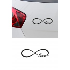Love Sonsuzluk İşareti Sticker Araba Sticker - Aşk Yazılı Araç Motor Sticker 20x6cm