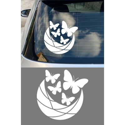 Estetik Kelebek Sticker Araç Aksesuar Sticker - Kelebek Çıkartması - Araba Motor Sticker 15x15cm