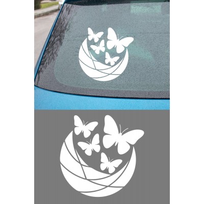 Estetik Kelebek Sticker Araç Aksesuar Sticker - Kelebek Çıkartması - Araba Motor Sticker 15x15cm