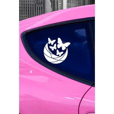 Estetik Kelebek Sticker Araç Aksesuar Sticker - Kelebek Çıkartması - Araba Motor Sticker 15x15cm