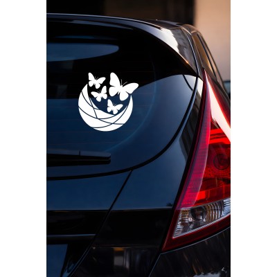 Estetik Kelebek Sticker Araç Aksesuar Sticker - Kelebek Çıkartması - Araba Motor Sticker 15x15cm