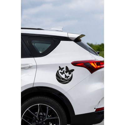 Estetik Kelebek Sticker Araç Aksesuar Sticker - Kelebek Çıkartması - Araba Motor Sticker 15x15cm