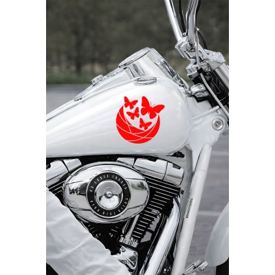 Estetik Kelebek Sticker Araç Aksesuar Sticker - Kelebek Çıkartması - Araba Motor Sticker 15x15cm