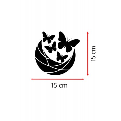 Estetik Kelebek Sticker Araç Aksesuar Sticker - Kelebek Çıkartması - Araba Motor Sticker 15x15cm