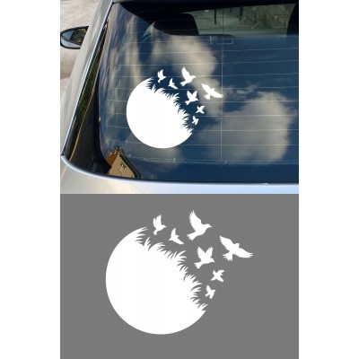 Özgürlük Temalı Kuş Sticker Araç Sticker - Uçan Kuşlar Oto Sticker 15x13cm