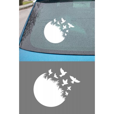 Özgürlük Temalı Kuş Sticker Araç Sticker - Uçan Kuşlar Oto Sticker 15x13cm